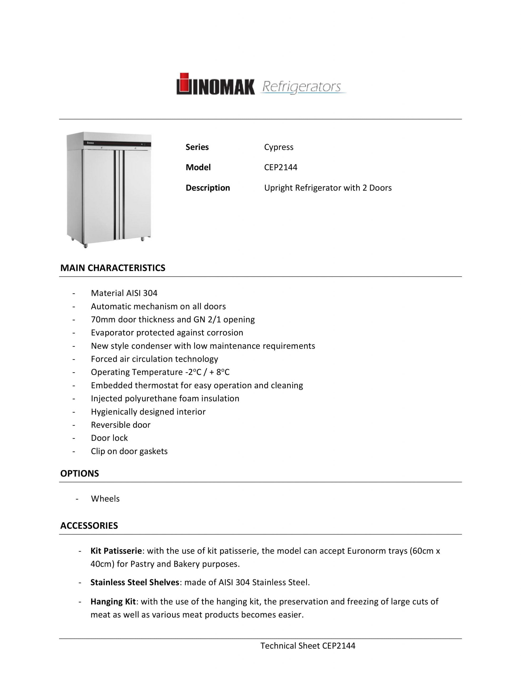 Inomak dobbelt køleskab - ikaline -  