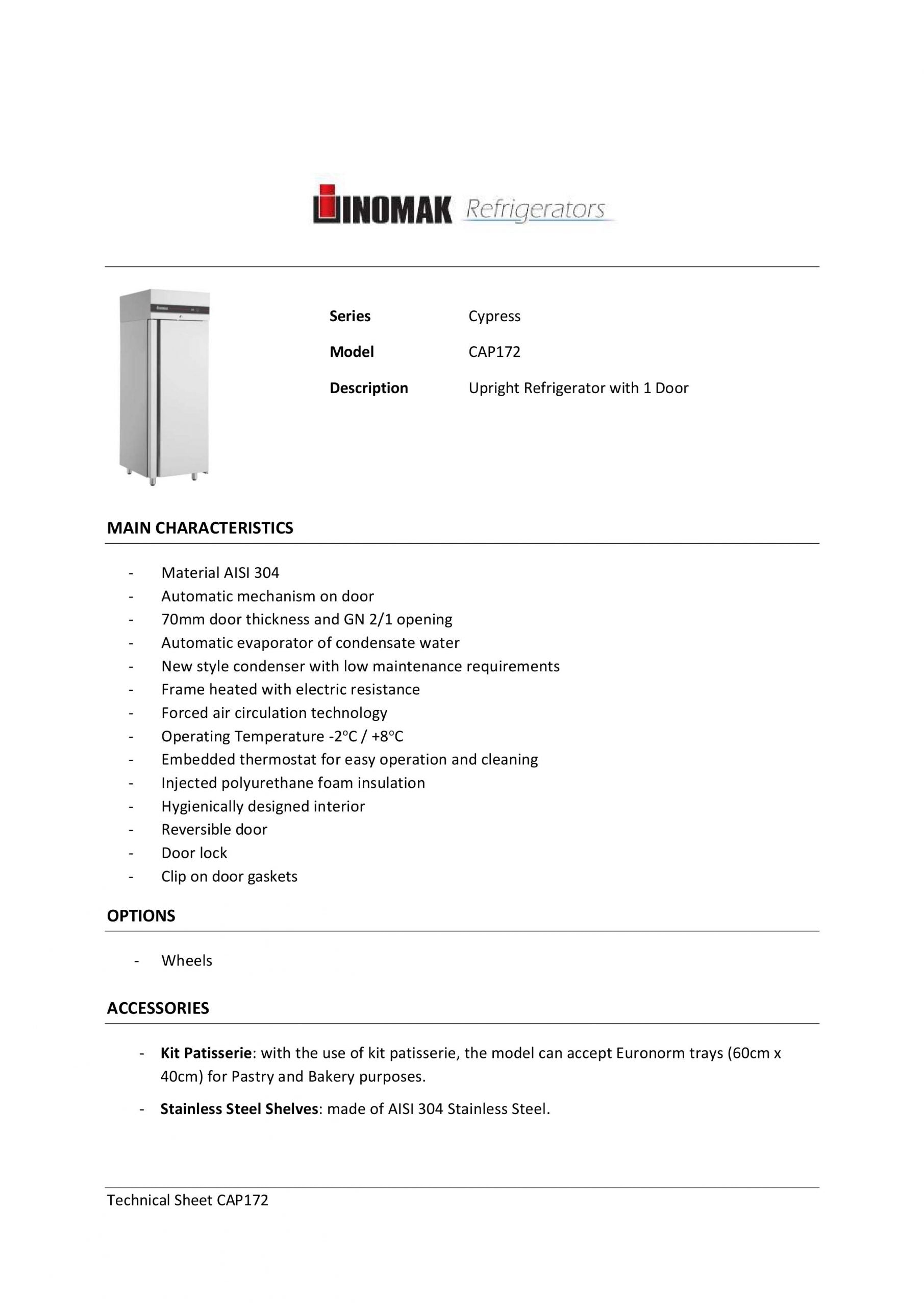 Inomak Køleskab 654 ltr. - ikaline -  