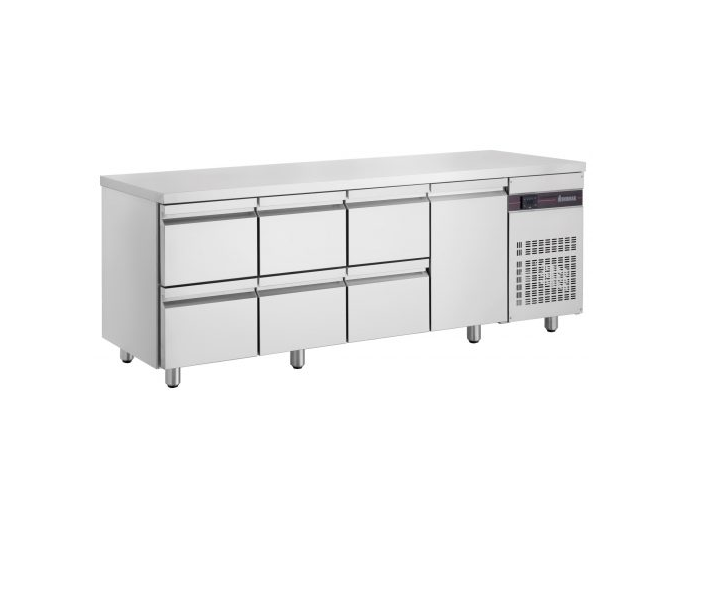 Inomak kølebord med 1 låge + 6 skuffer - ikaline -  