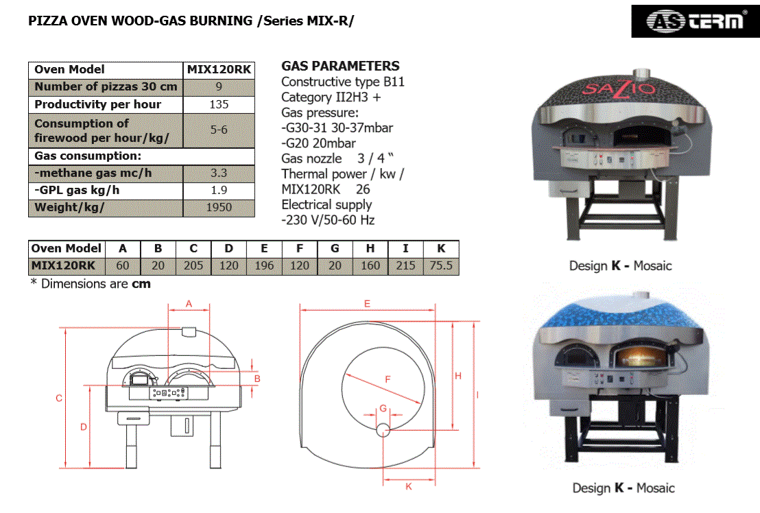 Roterende pizzaovn - ikaline -  