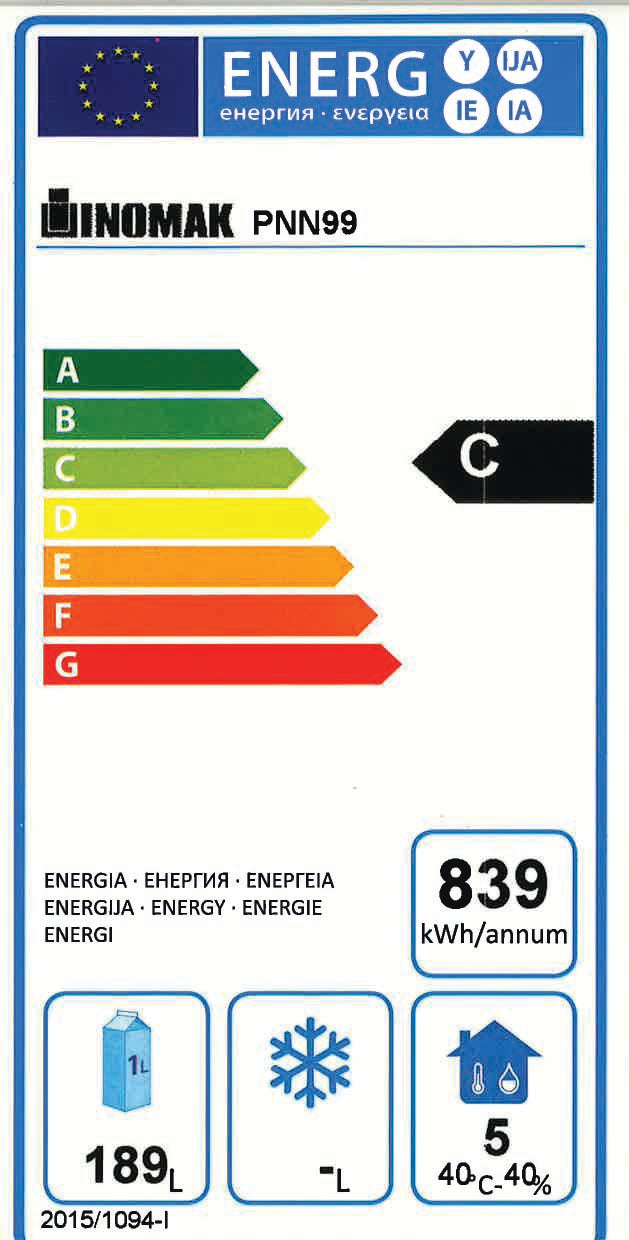 Inomak kølebord m/ 1 låge + 2 skuffer - ikaline -  