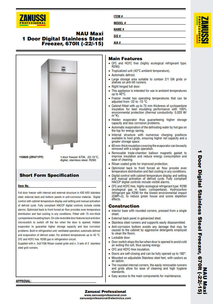 Zanussi Frostskab NAU Maxi - ikaline -  