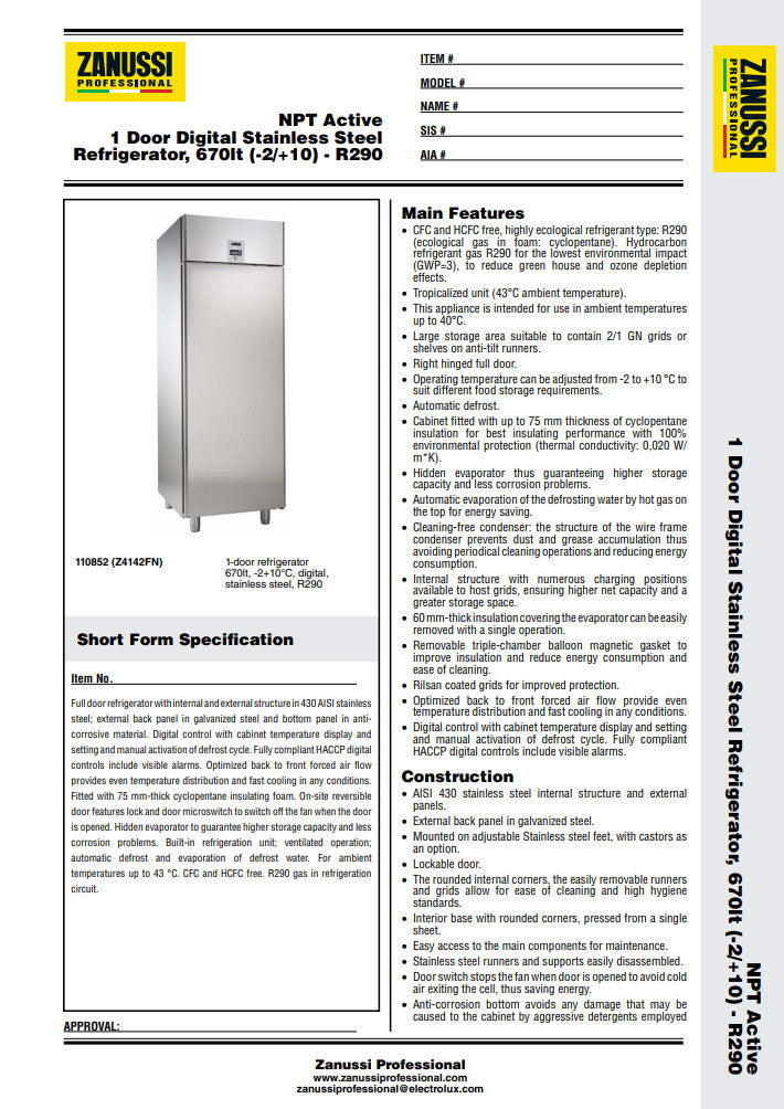 Zanussi Køleskab NAU Maxi - ikaline -  