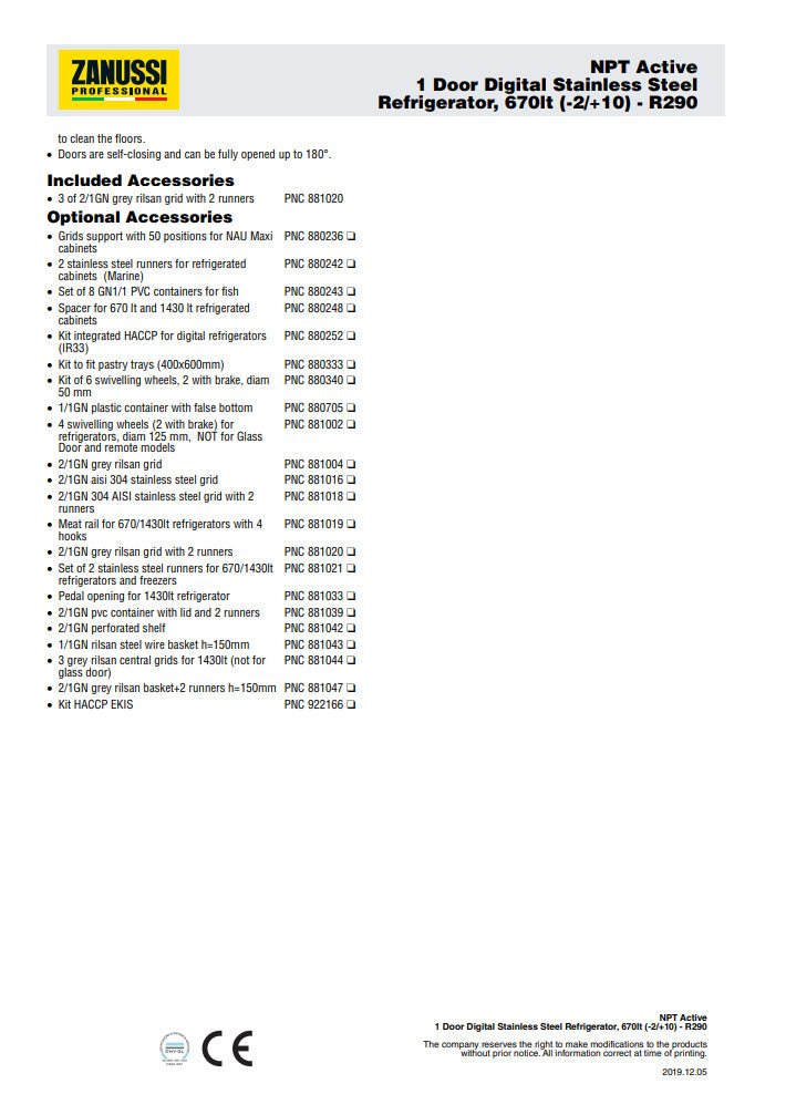 Zanussi Køleskab NAU Maxi - ikaline -  